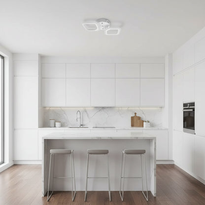 LED полилей ERIKA 27W, 2 квадрата, неутрална светлина, бял апликиран LED полилей Заглавие по подразбиране Alessandro Design