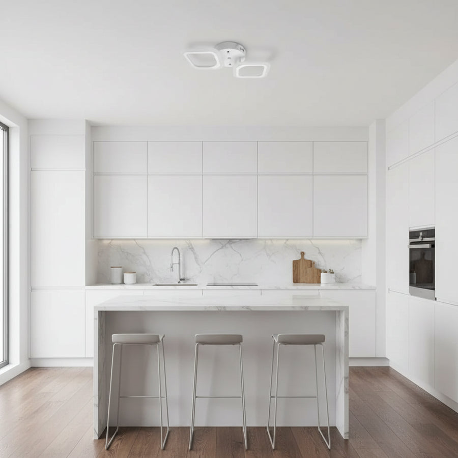 LED полилей ERIKA 27W, 2 квадрата, неутрална светлина, бял апликиран LED полилей Заглавие по подразбиране Alessandro Design