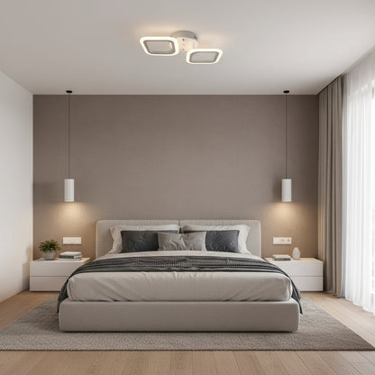 LED полилей ERIKA 27W, 2 квадрата, неутрална светлина, бял апликиран LED полилей Заглавие по подразбиране Alessandro Design