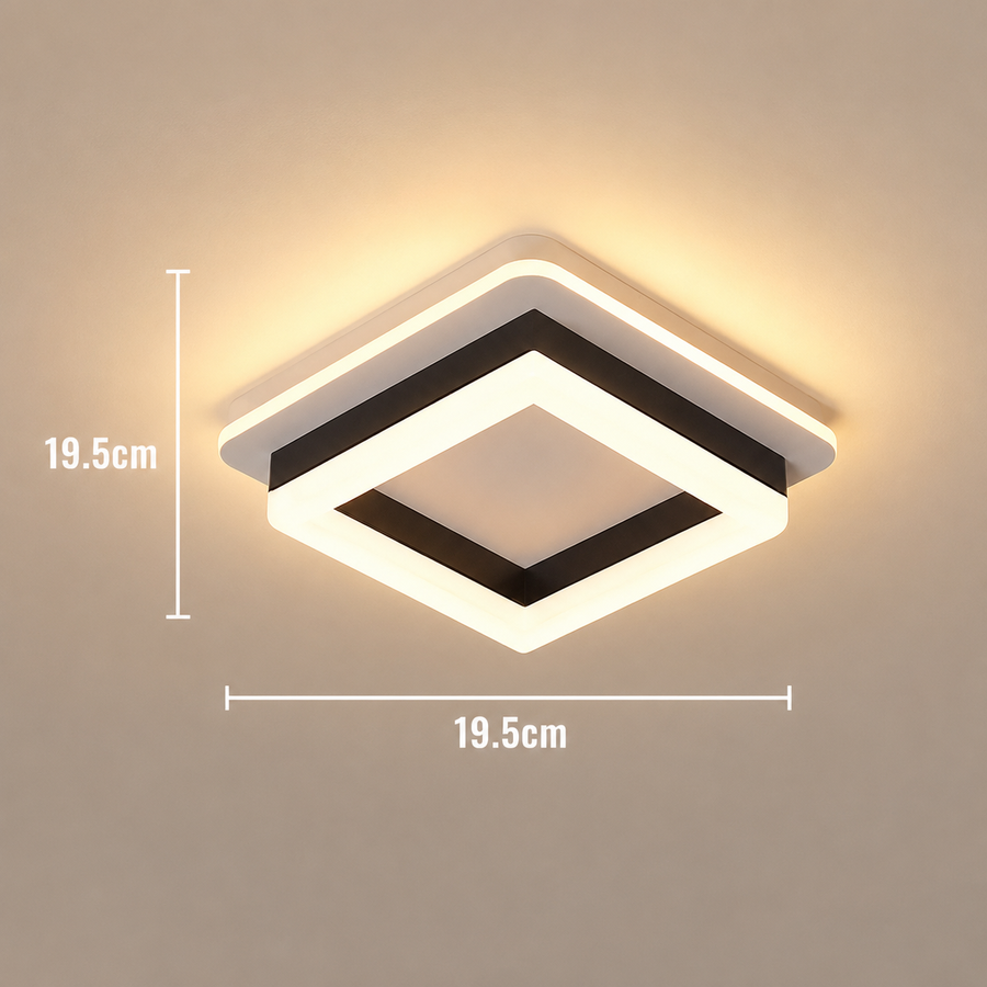 MODERN LED полилей 25W, дължина 20 см, квадрат, студена/топла/неутрална светлина, черен