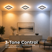 MODERN LED полилей 25W, дължина 20 см, квадрат, студена/топла/неутрална светлина, черен