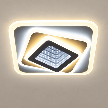 LED полилей NEXA 3D 46W, Квадрат, Студена/Топла/Неутрална светлина, Бял