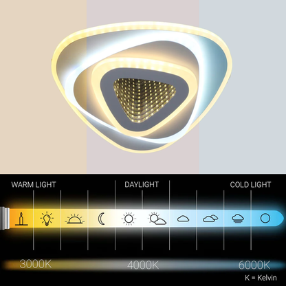 LED полилей NEXA Triangle 3D 40W, бяла, студена/топла/неутрална светлина LED полилеи Заглавие по подразбиране Alessandro Design