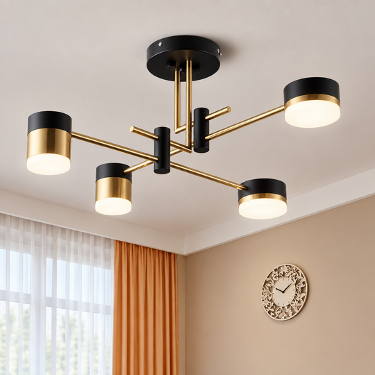 Palius LED полилей 48W черен, 4 рамена Заглавие по подразбиране Alessandro Design