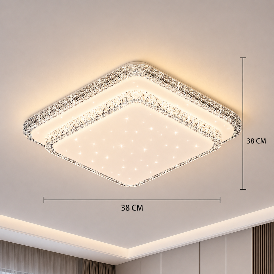 QIKIQTAALUK LED полилей, 40W, 38 x 38 см, топла/неутрална/студена светлина, бял