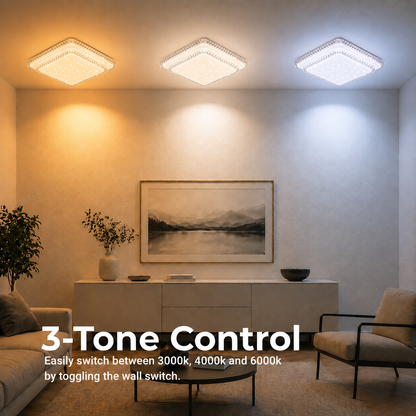 QIKIQTAALUK LED полилей, 40W, 38 x 38 см, топла/неутрална/студена светлина, бял