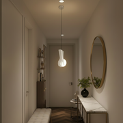 Lustra LED RUKI, 15x20cm, 1xG9, Sticla si Resina, Alb