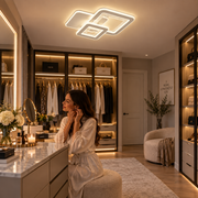 LED полилей SQUARE 57W, 3 квадрата, студена/топла/неутрална светлина, бял