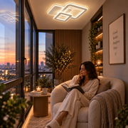 LED полилей SQUARE 57W, 3 квадрата, студена/топла/неутрална светлина, бял