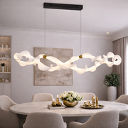 Окачен акрилен LED полилей UNDA Infinity, 36 W, топла/неутрална/студена светлина 3000/4000/6000K, златисто бяло, регулируема височина Модерни полилеи Заглавие по подразбиране Alessandro Design