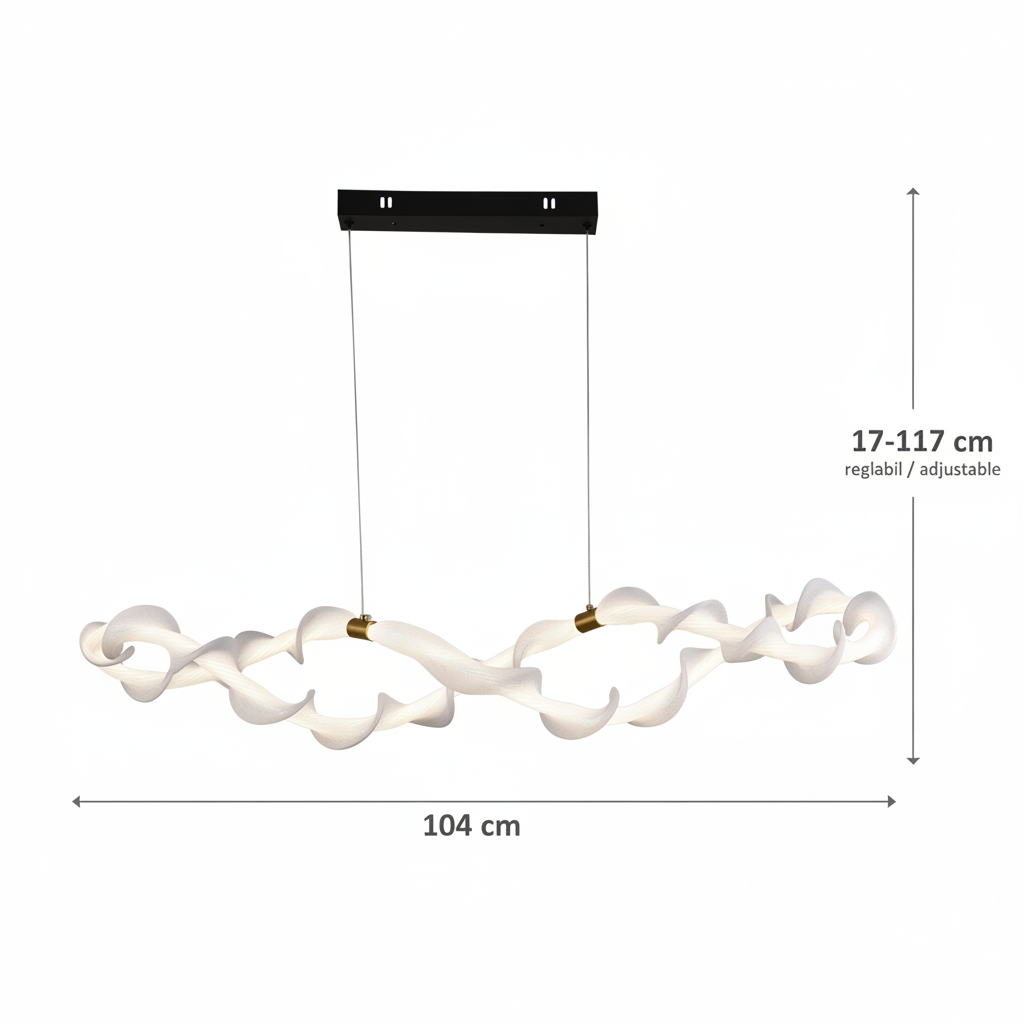 Окачен акрилен LED полилей UNDA Infinity, 36 W, топла/неутрална/студена светлина 3000/4000/6000K, златисто бяло, регулируема височина Модерни полилеи Заглавие по подразбиране Alessandro Design