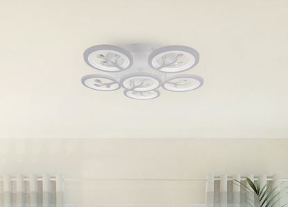 LED полилей с Daisy Remote Control, 6 артикула, 72W, студена/гореща/неутрална светлина, нестабилна, бяла с кристал