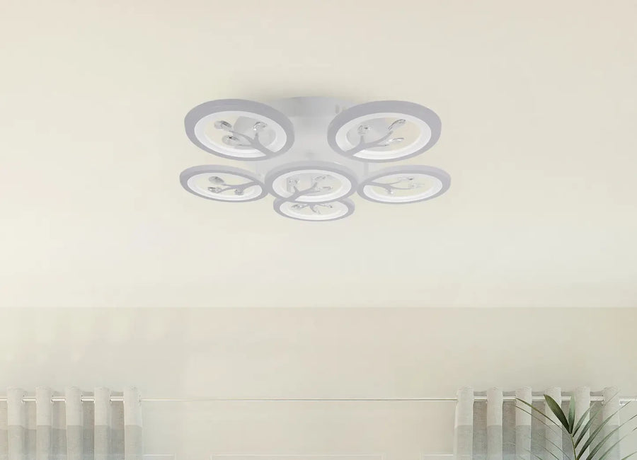 LED полилей с Daisy Remote Control, 6 артикула, 72W, студена/гореща/неутрална светлина, нестабилна, бяла с кристал