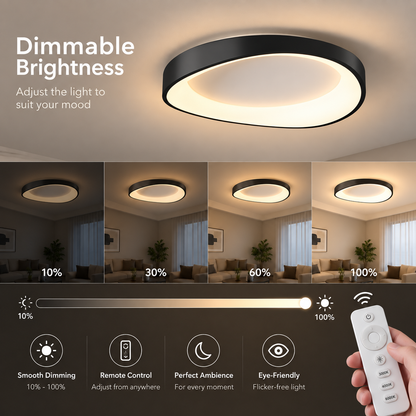 LED плафониер с дистанционно управление, PL103/520BK, 29W, диаметър 50 см, топла/студена/неутрална светлина, черен