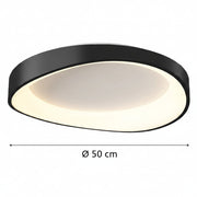 LED плафониер с дистанционно управление, PL103/520BK, 29W, диаметър 50 см, топла/студена/неутрална светлина, черни LED полилеи с дистанционно управление Заглавие по подразбиране Alessandro Design