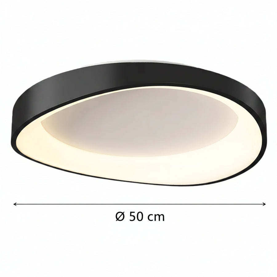 LED плафониер с дистанционно управление, PL103/520BK, 29W, диаметър 50 см, топла/студена/неутрална светлина, черни LED полилеи с дистанционно управление Заглавие по подразбиране Alessandro Design
