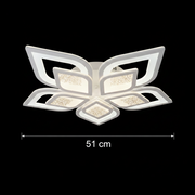LED полилей с дистанционно DALIA 96W, 5 венчелистчета, Студена/Топла/Неутрална светлина, Димируем, Бял
