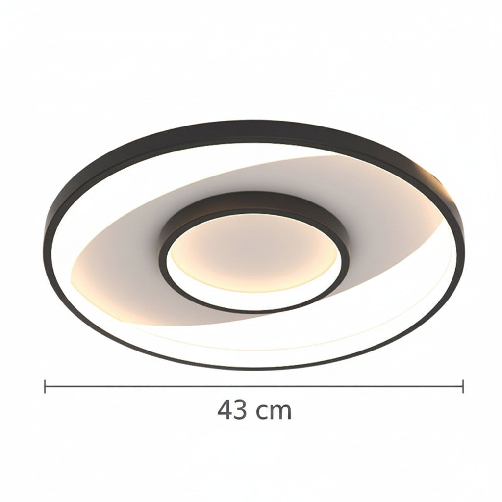 LED полилей с дистанционно управление FIGURATO, 63W, 3 кръга, студена/топла/неутрална светлина, димируем, черен LED полилей с дистанционно управление Заглавие по подразбиране Alessandro Design