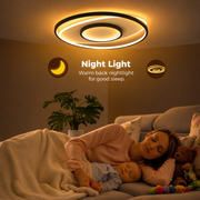 LED полилей с дистанционно FIGURATO, 63W, 3 кръга, Студена/Топла/Неутрална светлина, Димируем, Черен