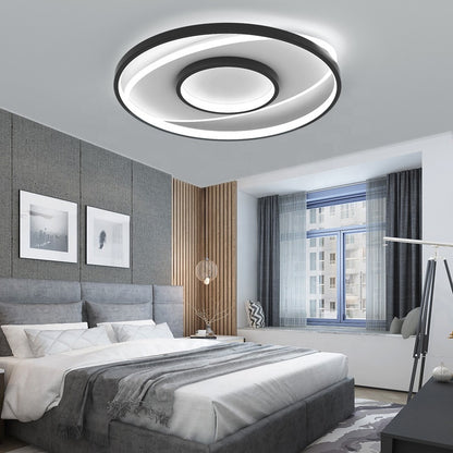 LED полилей с дистанционно управление FIGURATO, 63W, 3 кръга, студена/топла/неутрална светлина, димируем, черен LED полилей с дистанционно управление Заглавие по подразбиране Alessandro Design