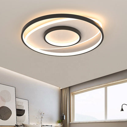 LED полилей с дистанционно управление FIGURATO, 63W, 3 кръга, студена/топла/неутрална светлина, димируем, черен LED полилей с дистанционно управление Заглавие по подразбиране Alessandro Design