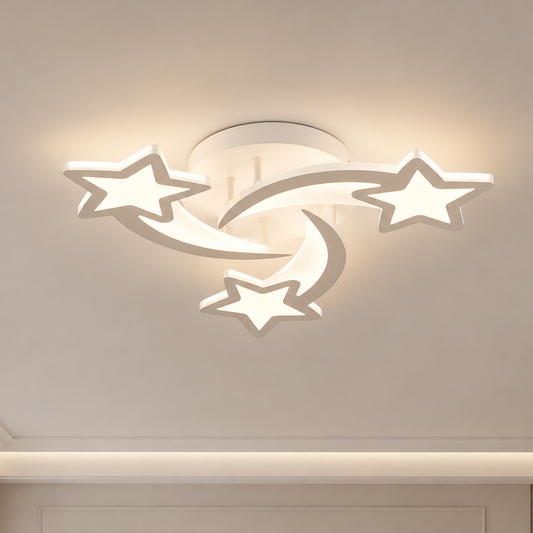 LED полилей с дистанционно IPOMOEA 51W, 3 звезди, студена/топла/неутрална светлина, димируем, бял, метал и акрил