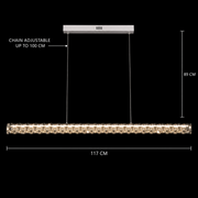 LED полилей с дистанционно управление KANGNING, 3000K/4000K/6000K, 120W, метал и акрил, бял