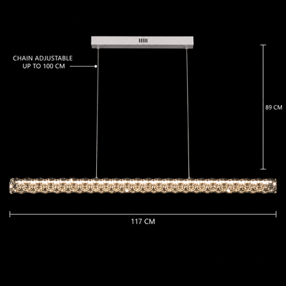 LED полилей с дистанционно управление KANGNING, 3000K/4000K/6000K, 120W, метал и акрил, бял