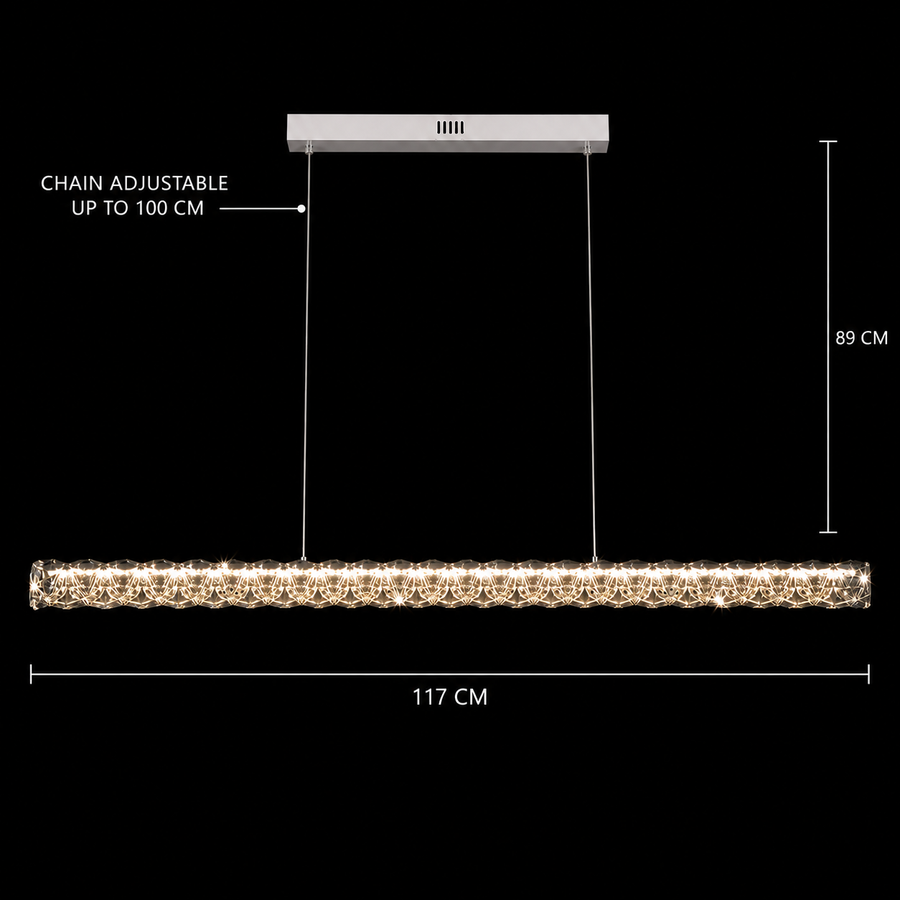 LED полилей с дистанционно управление KANGNING, 3000K/4000K/6000K, 120W, метал и акрил, бял