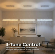 LED полилей с дистанционно управление KANGNING, 3000K/4000K/6000K, 120W, метал и акрил, бял