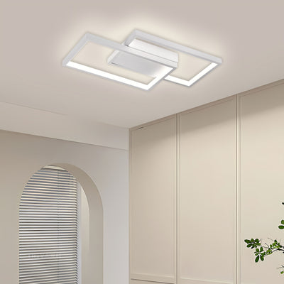 LED полилей с дистанционно управление LANDYN 37W, 2 квадрата, Студена/Топла/Неутрална светлина, Димируем, Бял