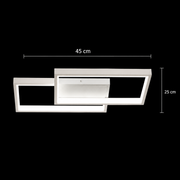 LED полилей с дистанционно управление LANDYN 37W, 2 квадрата, Студена/Топла/Неутрална светлина, Димируем, Бял