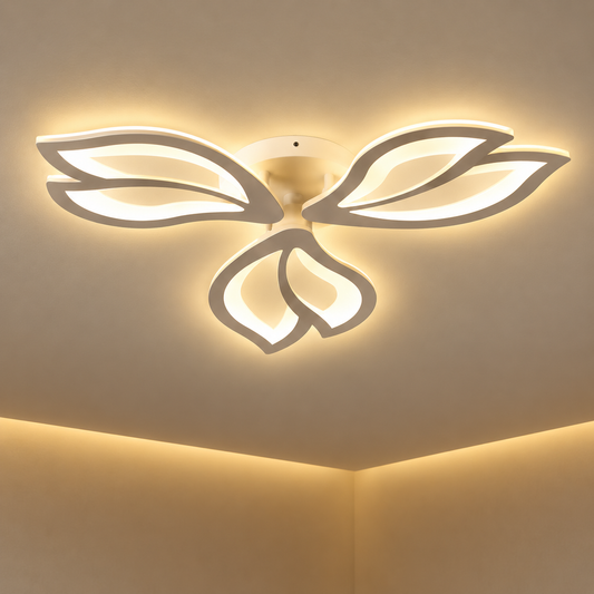 LED полилей с дистанционно управление LILY 40W, 3 елемента, Студена/Топла/Неутрална светлина, Димируем, Бял