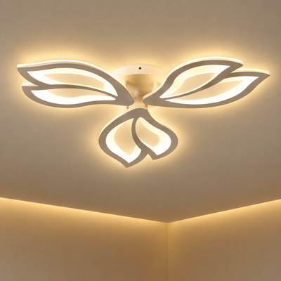 LED полилей с дистанционно управление LILY 40W, 3 елемента, Студена/Топла/Неутрална светлина, Димируем, Бял