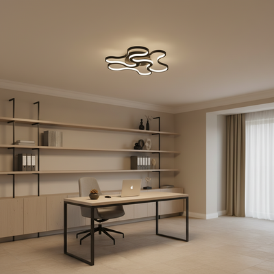 LED полилей с дистанционно управление ORMS Eleganza, 3000K/4000K/6000K, 126W, Метал и пластмаса, Черен