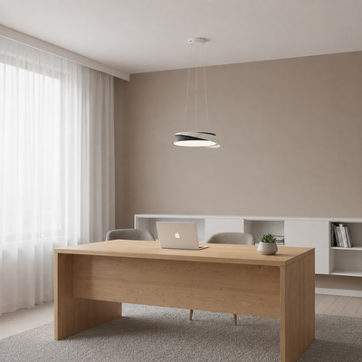 LED полилей с дистанционно SCHECTE, 3000K/4000K/6000K, 96W, Метал и пластмаса, Бяло+Черно