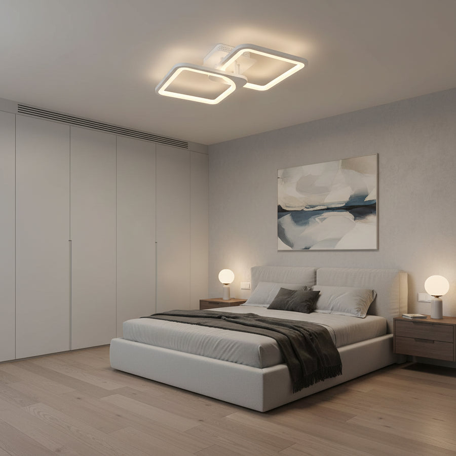 LED полилей с дистанционно управление ZOE 41W, 2 квадрата, студена/топла/неутрална светлина, димируем, бял LED полилей с дистанционно управление Заглавие по подразбиране Alessandro Design