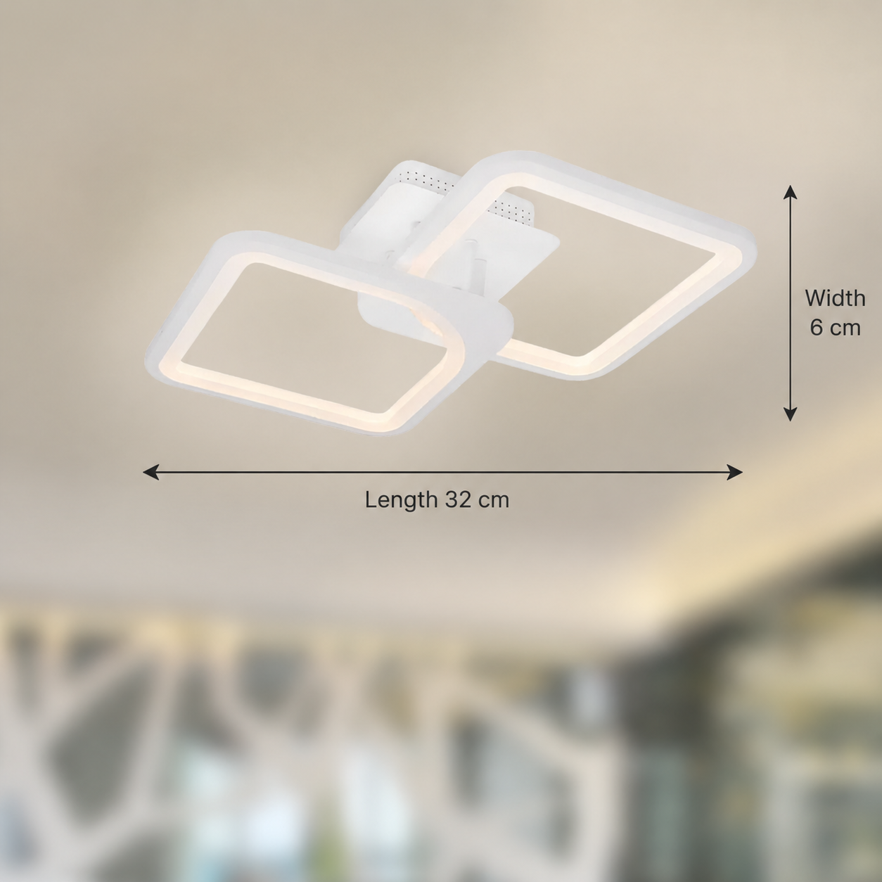 LED полилей с дистанционно управление ZOE 41W, 2 квадрата, студена/топла/неутрална светлина, димируем, бял LED полилей с дистанционно управление Заглавие по подразбиране Alessandro Design