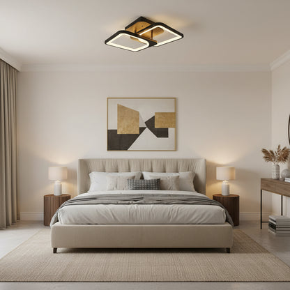 LED полилей с дистанционно управление ZOE 27W, 2 квадрата, студена/топла/неутрална светлина, димируем, черен LED полилей с дистанционно управление Default Title Alessandro Design