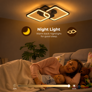 LED полилей с дистанционно ZOE 41W, 2 квадрата, Студена/Топла/Неутрална светлина, Димируем, Черен