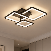 Lustra LED с телекоманда ZOE 60W, 3 Patrate, lumina Rece/Calda/Neutra, Dimabila, Negru, Metal и Acril
