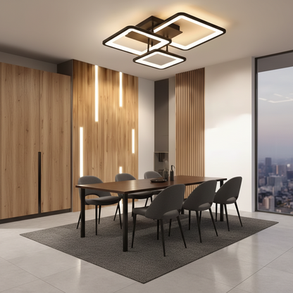 LED полилей с дистанционно управление ZOE 60W, 3 квадрата, студена/топла/неутрална светлина, димируем, черен LED полилей с дистанционно управление Default Title Alessandro Design