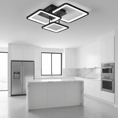 LED полилей с дистанционно управление ZOE 60W, 3 квадрата, студена/топла/неутрална светлина, димируем, черен LED полилей с дистанционно управление Default Title Alessandro Design