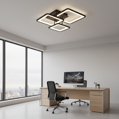 LED полилей с дистанционно управление ZOE 60W, 3 квадрата, студена/топла/неутрална светлина, димируем, черен LED полилей с дистанционно управление Default Title Alessandro Design