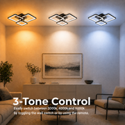 LED полилей с дистанционно управление ZOE 60W, 3 квадрата, студена/топла/неутрална светлина, димируем, черен LED полилей с дистанционно управление Default Title Alessandro Design