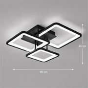 Lustra LED с телекоманда ZOE 60W, 3 Patrate, lumina Rece/Calda/Neutra, Dimabila, Negru, Metal и Acril