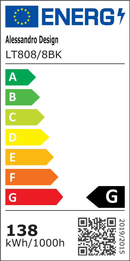 LED полилей с дистанционно управление ZOE, 8 квадрата, 138W, студена/топла/неутрална светлина, димируем, черен