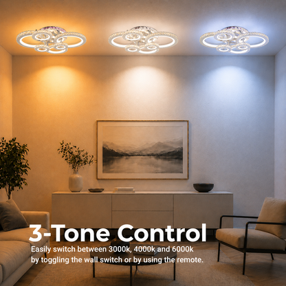 LED полилей с дистанционно управление и кристал NOVA ROTONDA RGB 144W, 6 кръга, студена/топла/неутрална светлина, димиране, блестящи хромирани LED полилеи и кристали Заглавие по подразбиране Alessandro Design