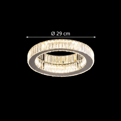 LED полилей с дистанционно управление и кристал VERTUS 18W, 30см, Кръг, Студена/Топла/Неутрална светлина, Димируем, Хром LED полилей с дистанционно управление Default Title Alessandro Design
