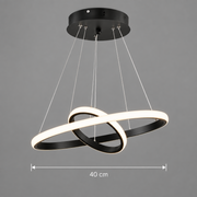 LED окачен полилей RICCI 25W, 2 кръга, Студена/Топла/Неутрална светлина, Черен, Регулируема Височина